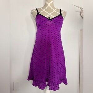 Cutest vintage Y2K purple and black polka dot dress